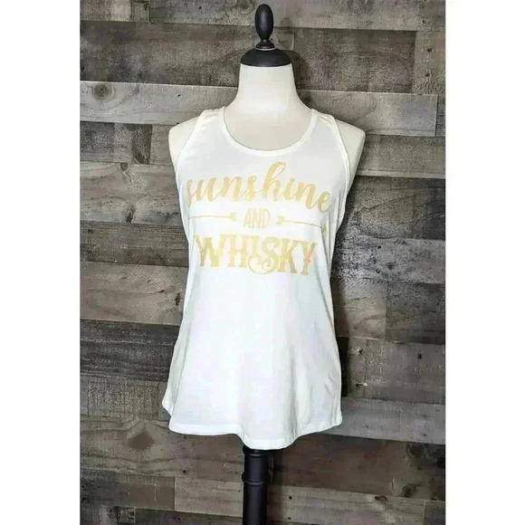 New Sunshine and Whiskey Racerback Tank Top Size Large - Picture 1 of 4